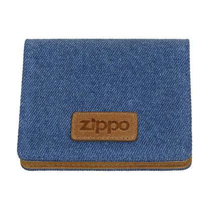Card Case Denim Blue Tan