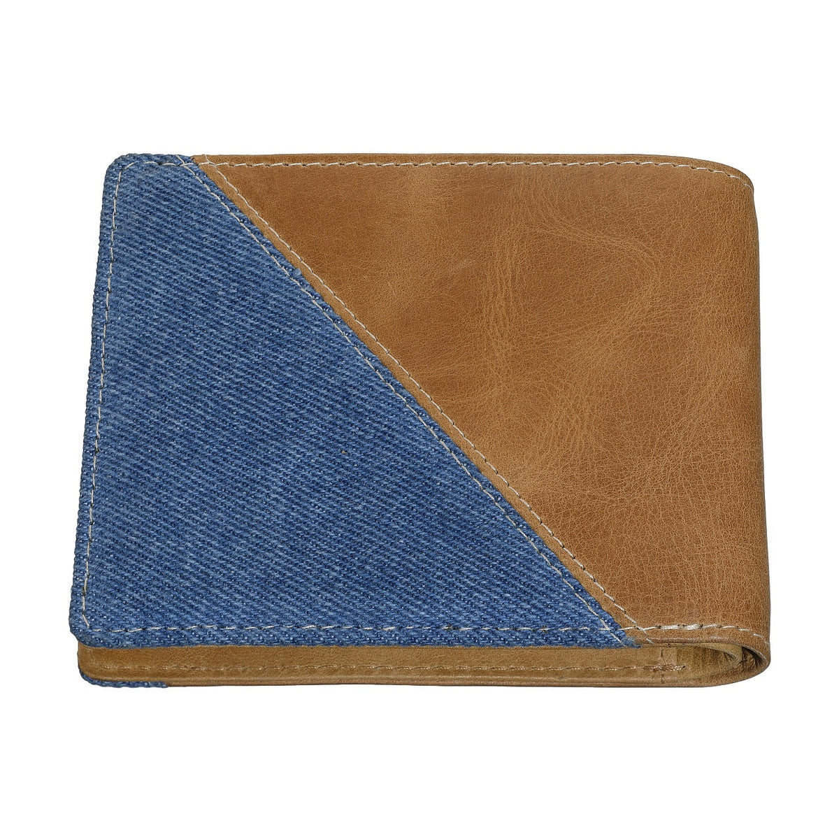 Mens Wallet Denim Blue Tan