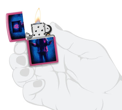 Flame TV Man Design Zippo
