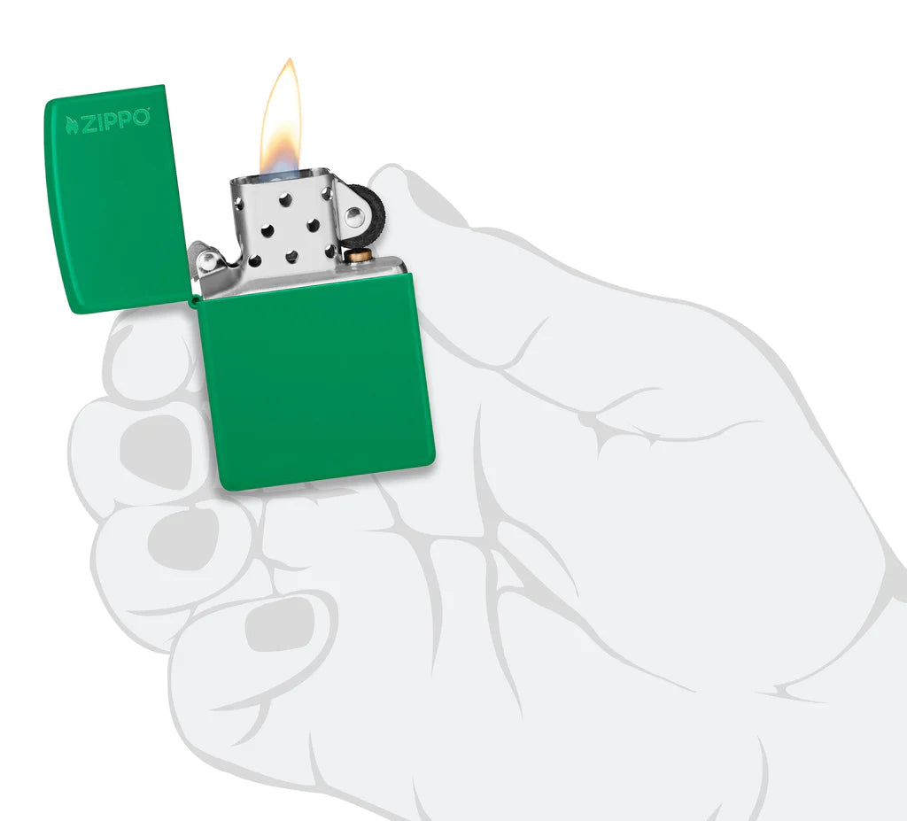 Grass Green Matte Zippo Logo
