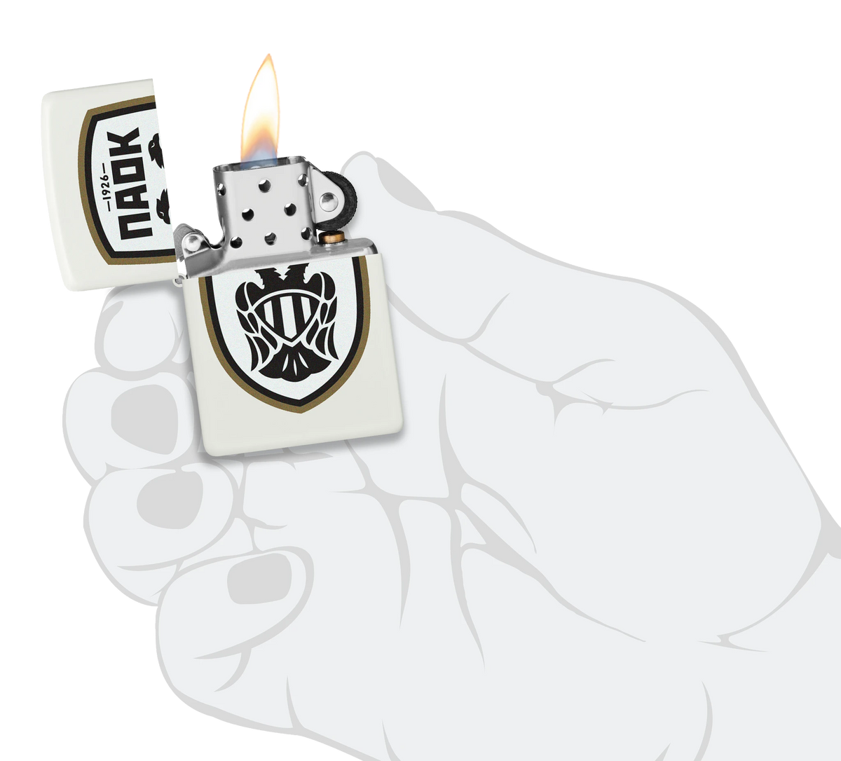 PAOK Black Logo Zippo