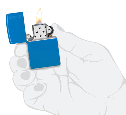 Sky Blue Matte Zippo Logo