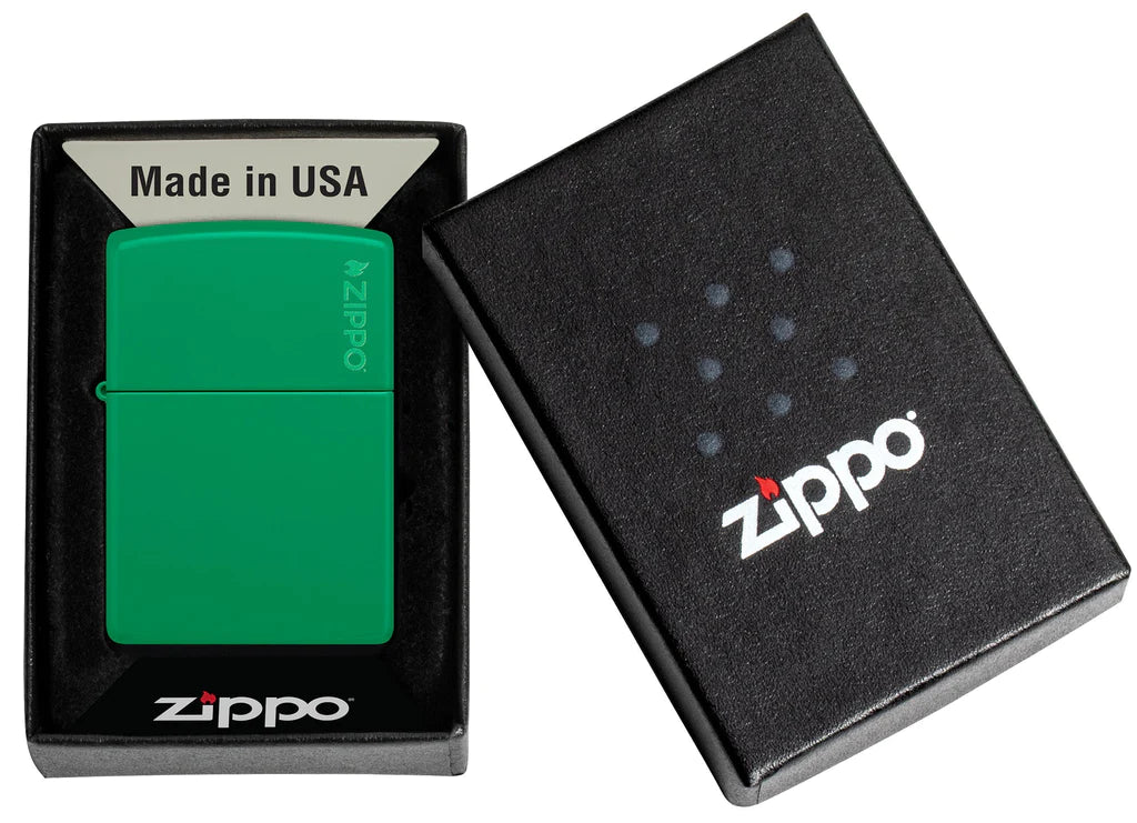 Grass Green Matte Zippo Logo