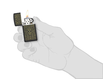 Skull Filigree Design Zippo