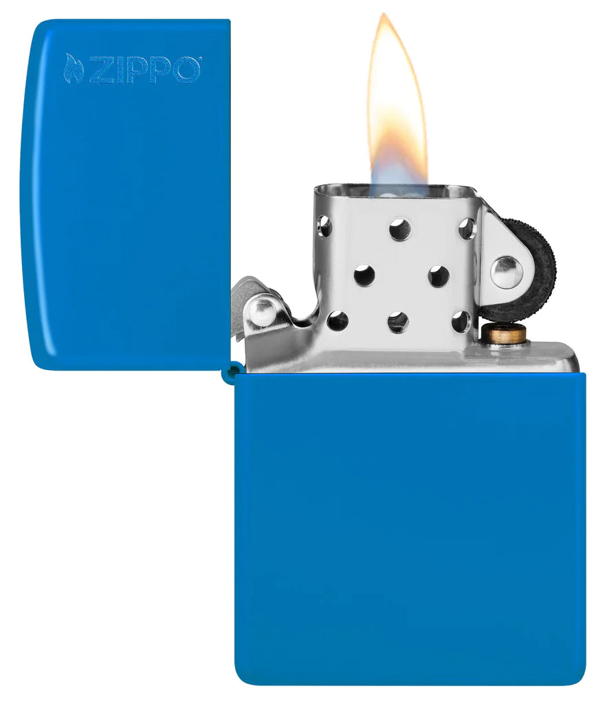 Sky Blue Matte Zippo Logo