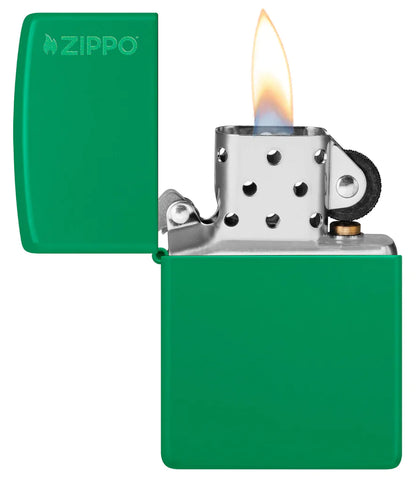 Grass Green Matte Zippo Logo