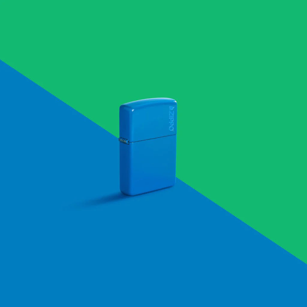 Sky Blue Matte Zippo Logo