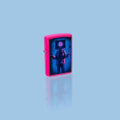 Flame TV Man Design Zippo