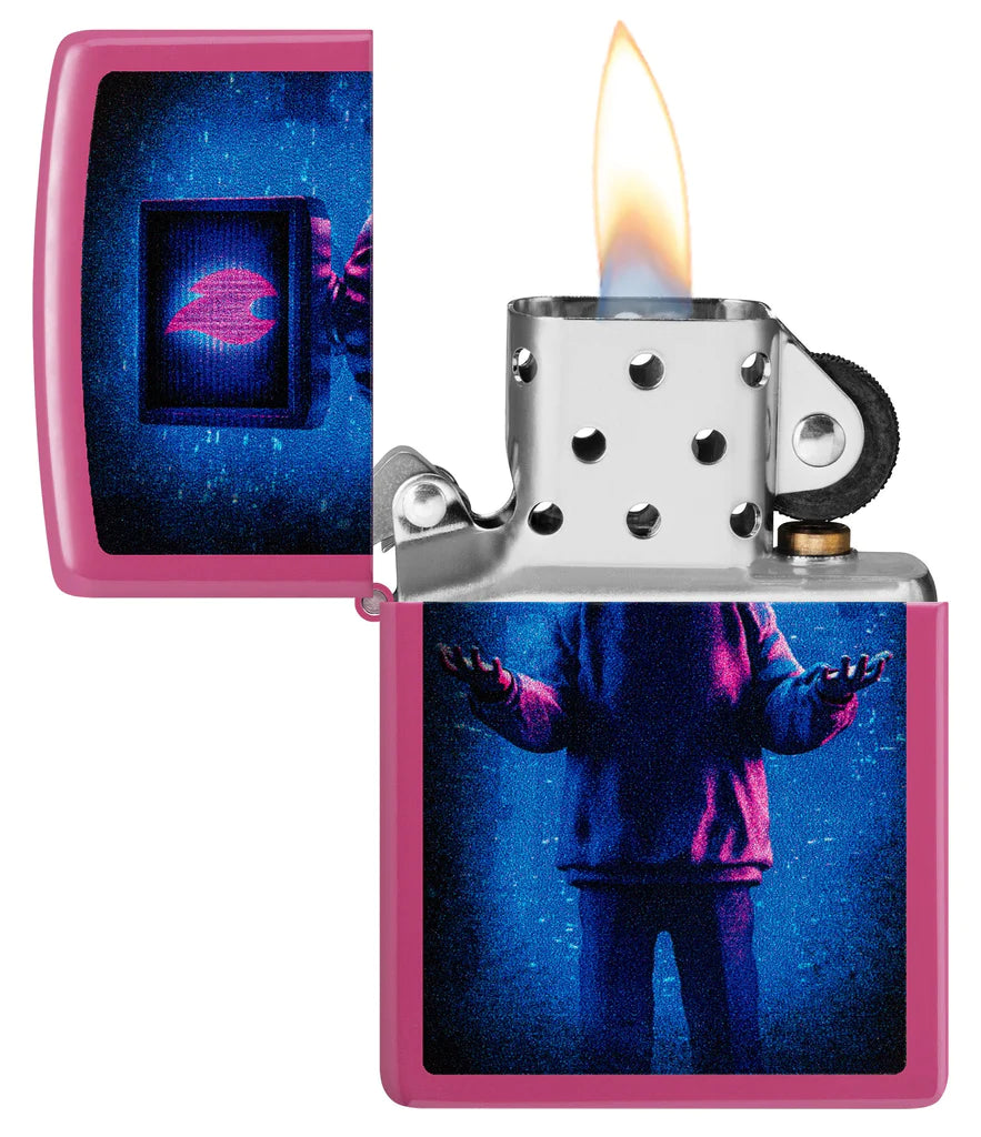 Flame TV Man Design Zippo