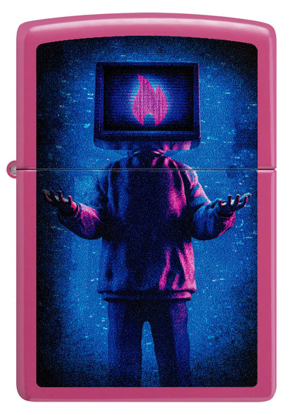 Flame TV Man Design Zippo