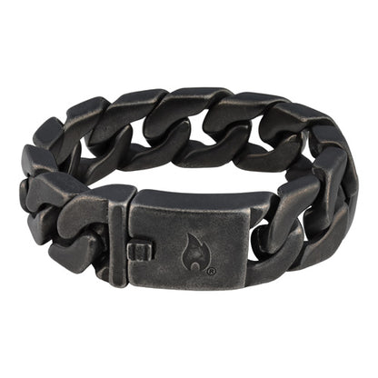 Antique Stainless Steel Chunky Curb Bracelet