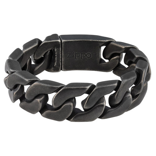 Antique Stainless Steel Chunky Curb Bracelet